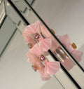 Rose Quartz Princess Bow Clips