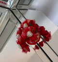 The Royal Ruby Heart Bow Clips